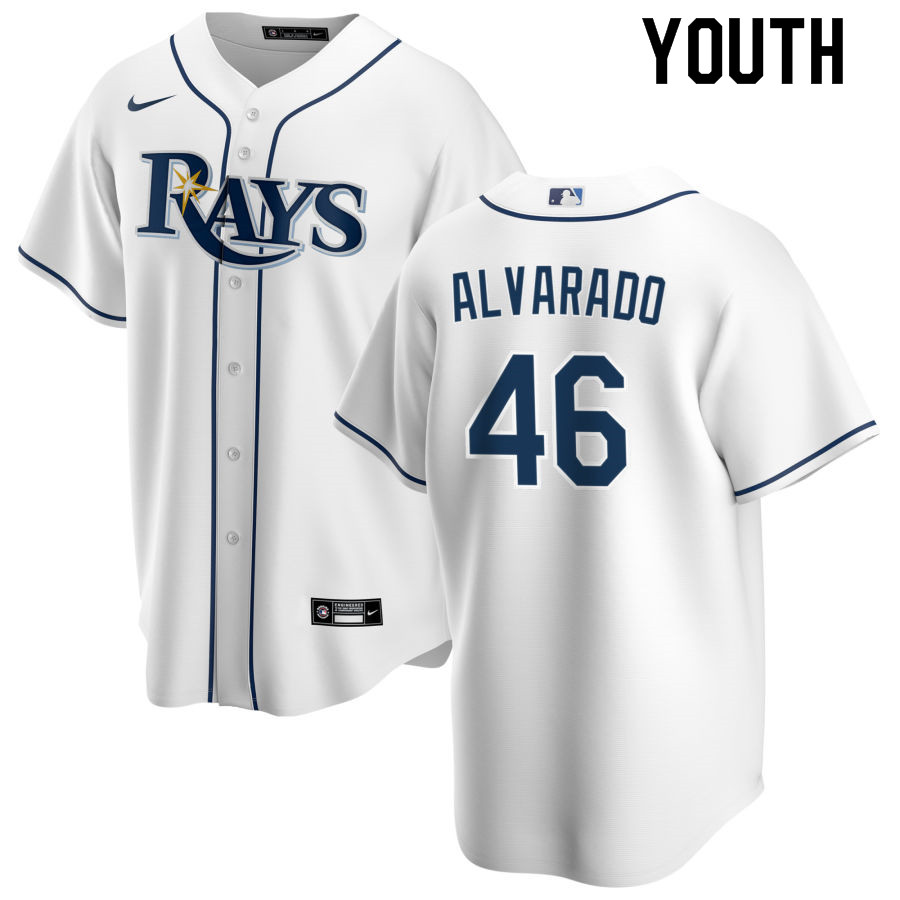 Nike Youth #46 Jose Alvarado Tampa Bay Rays Baseball Jerseys Sale-White